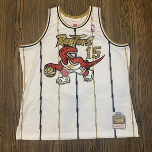 RARE-Mitchell Ness Men's XXL Vince Carter Toronto Raptors White Jersey 1998-1999